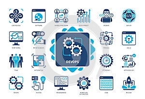 Devops solid icon set