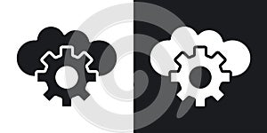 Devops thin line vector icon set