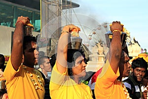 A devotee in the Hindu festival of Thaipusam.