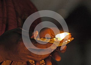 Devotee at Menakshi Temple Madurai photo