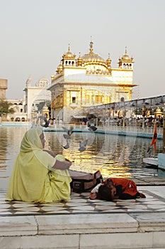 Devotees in the complex of Golden Temple, Amritsar
