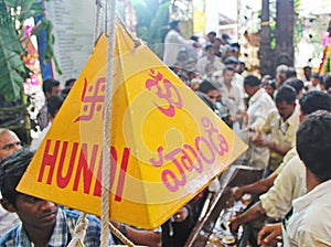 Devotees inside Hindu Temple