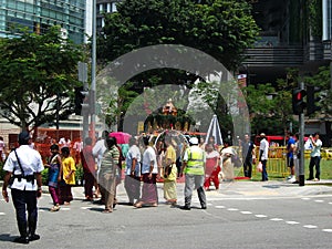 Devotees during Thaipusam