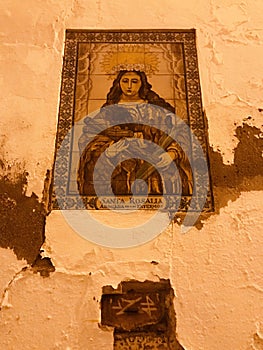 Devotional Tile Art: Santa Rosalia, Patroness of Palermo