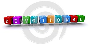 Devotional word block on white