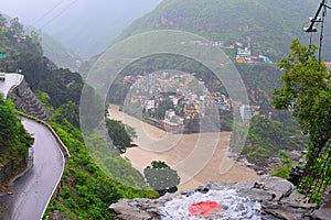 Devprayag, the Confluence of rivers Alaknanda and Bhagirathi, Uttarakhand, India