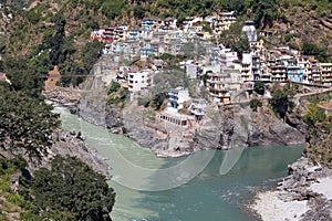 Devprayag and Ganges river, India