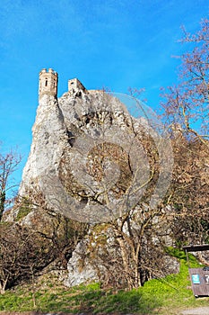 Ruin of gothic Devin castle, Bratislava, Slovakia photo