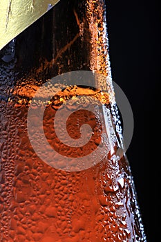 Dew on beer bottle