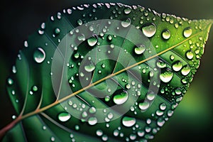 Dew drops on the green grass the morning is cool Generative AI