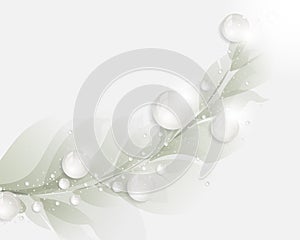 Dew drops and leaf elements background