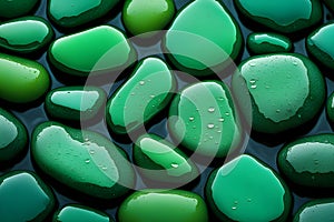 Dew-Kissed Emeralds: Green Pebbles Glistening