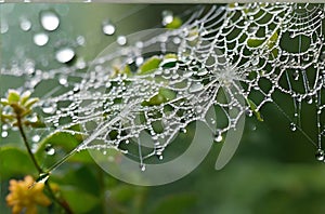 Dew-Kissed Spider Web