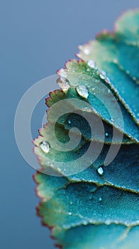 dew on leaf with soil texture and soft gradient backdrop