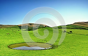 Dew pond on the Pennines photo