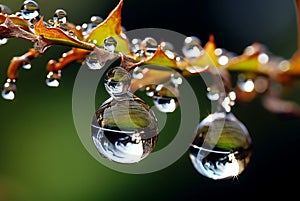 Dewy Macro drops nature. Generate Ai