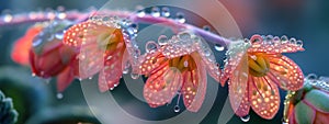 Dewy morning: gerbera flowers with water droplets