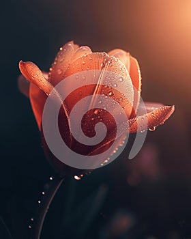 Dewy Tulip in Morning Light