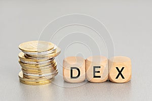 DEX or decentralized crypto exchange concept