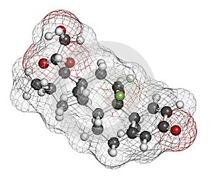 Dexamethasone glucocorticoid drug. Steroid drug with anti-inflammatory and immunosuppressant properties.