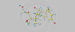 Dexamethasone molecular structure isolated on grey