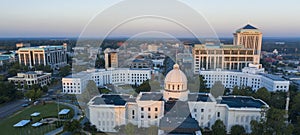 Dexter Avenue leads to the classic statehouse in downtown Montgomery Alabama photo