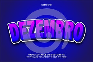 Dezembro editable text effect 3d emboss modern style