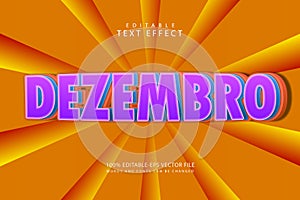 Dezembro editable text effect 3 dimension emboss cartoon style