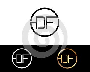 DF circle Shape Letter logo Design
