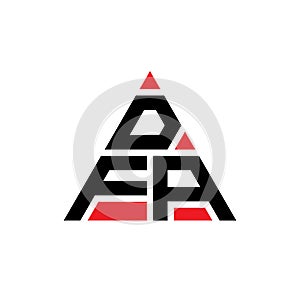 DFA triangle letter logo design with triangle shape. DFA triangle logo design monogram. DFA triangle vector logo template with red