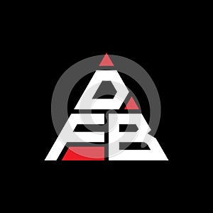 DFB triangle letter logo design with triangle shape. DFB triangle logo design monogram. DFB triangle vector logo template with red