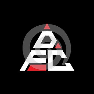DFC triangle letter logo design with triangle shape. DFC triangle logo design monogram. DFC triangle vector logo template with red