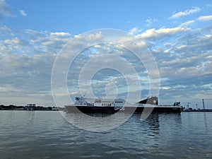 DFDS ship in Klaipeda harbour, Lithuania