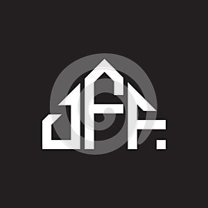 DFF letter logo design on black background. DFF creative initials letter logo concept. DFF letter design