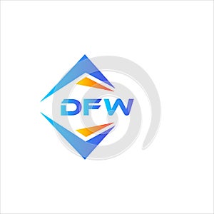 DFW abstract technology logo design on white background. DFW creative initials letter logo concept photo