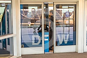 DFW airport - passengers in the Skylink station