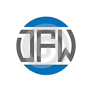 DFW letter logo design on white background. DFW creative initials circle logo concept photo