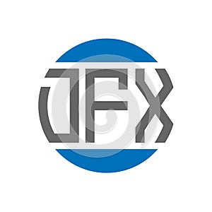 DFX letter logo design on white background. DFX creative initials circle logo concept.