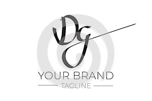 DG Initial Abstract Calligraphic Company Logo