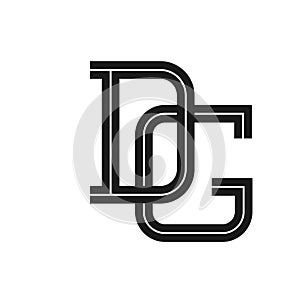 DG Letter bold style logo template.