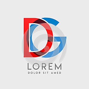 DG logo letters with blue and red gradation