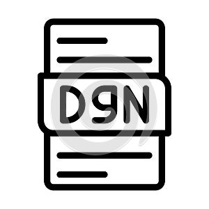 Dgn file type icons. document format type design graphic icon, with Outline design style. vector illustration