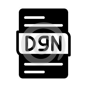 Dgn format file type icons. document extension symbol icon. with a black fill outline design