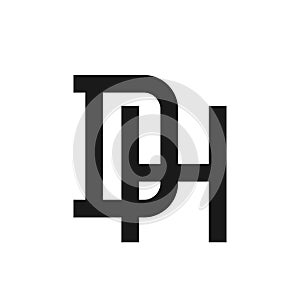 DH Letter bold style logo template.