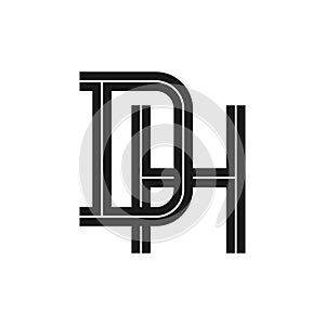 DH Letter bold style logo template.