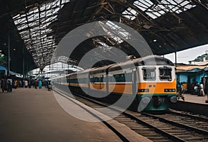 Dhaka Bangladesh - 12-11-2023: Dhaka Railway Station largest and oldest station. The architects of Kamalapur railway station were