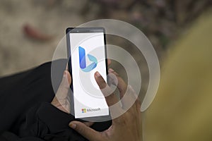 Dhaka, Bangladesh - 26 December 2023: Bing logo seen displayed on a smartphone.