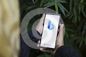 Dhaka, Bangladesh - 26 December 2023: Bing logo seen displayed on a smartphone.