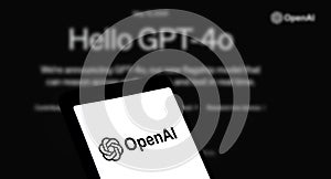 Dhaka, bangladesh- 16 May 2024: OpenAI GPT4 logo is displayed on smartphone photo