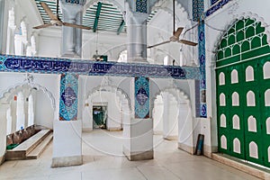 DHAKA, BANGLADESH - NOVEMBER 20, 2016: Interior of Hussaini Dalan Hussainia - congregation hall for Shia commemoration photo
